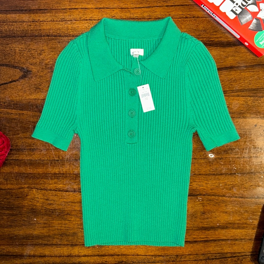 Aerie Cropped Collared Top